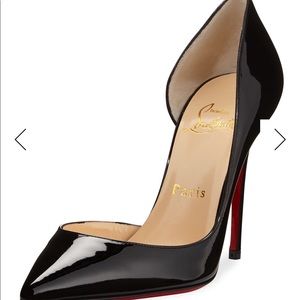 Iriza Patent Open-Side Red Sole Pump, Black